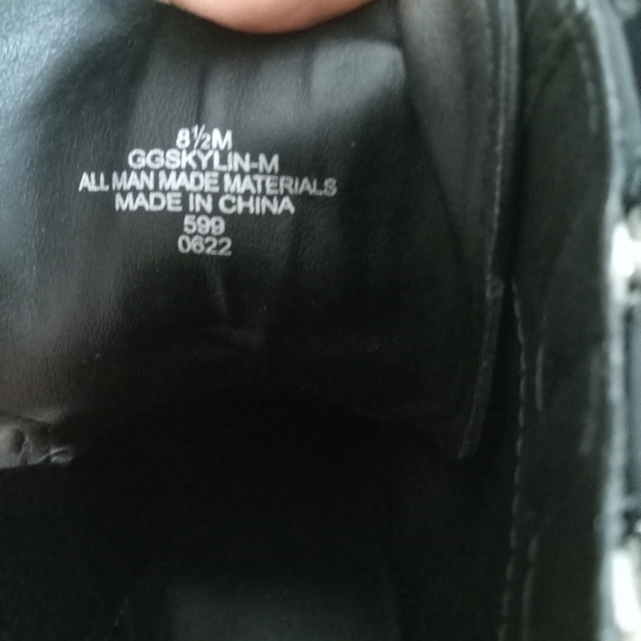 GBG LOS ANGELES Boots Black ,Faux Leather Zipper, 4" Chunky Heels Sz 8.5 - Picture 7 of 12